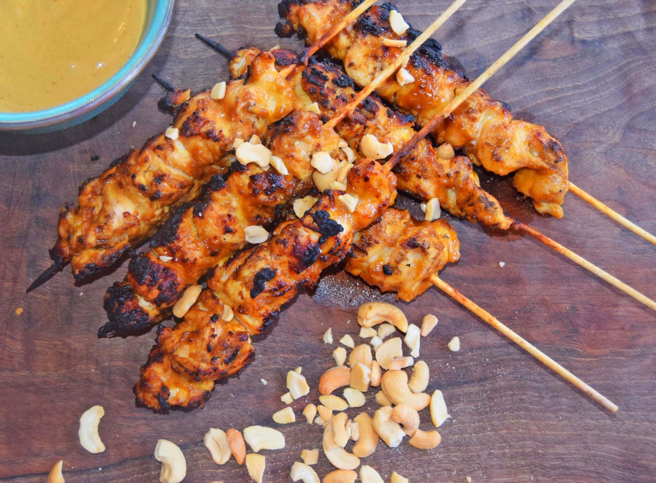 BBQ Chicken Satay Skewers