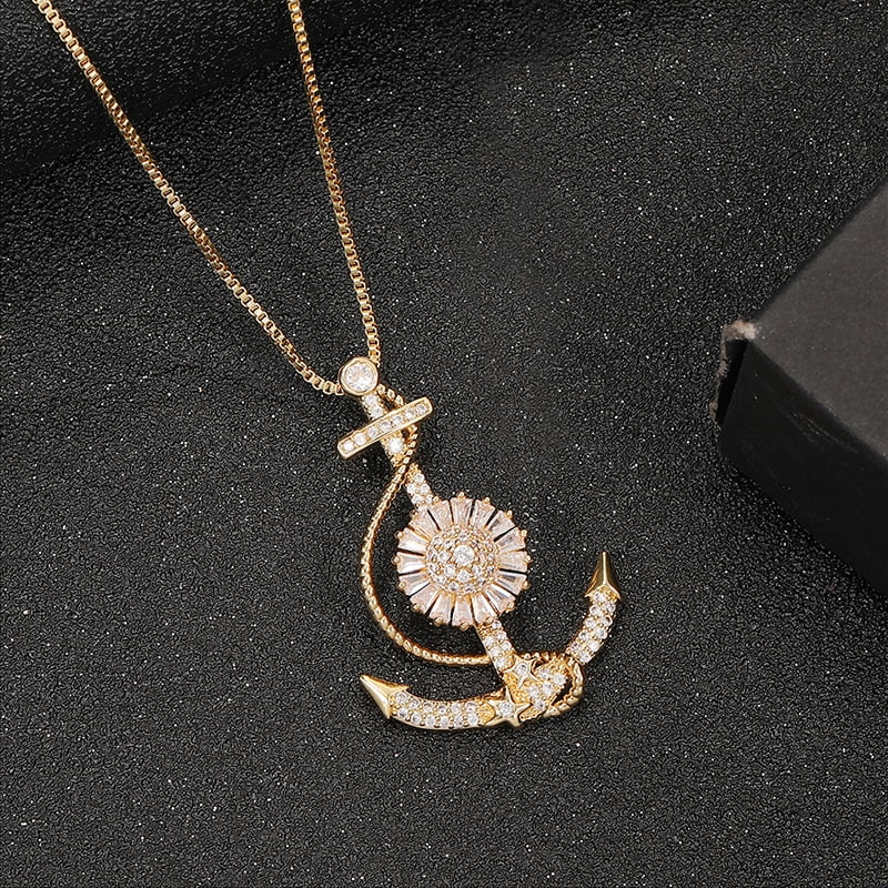 Moissanite Anchor Necklace