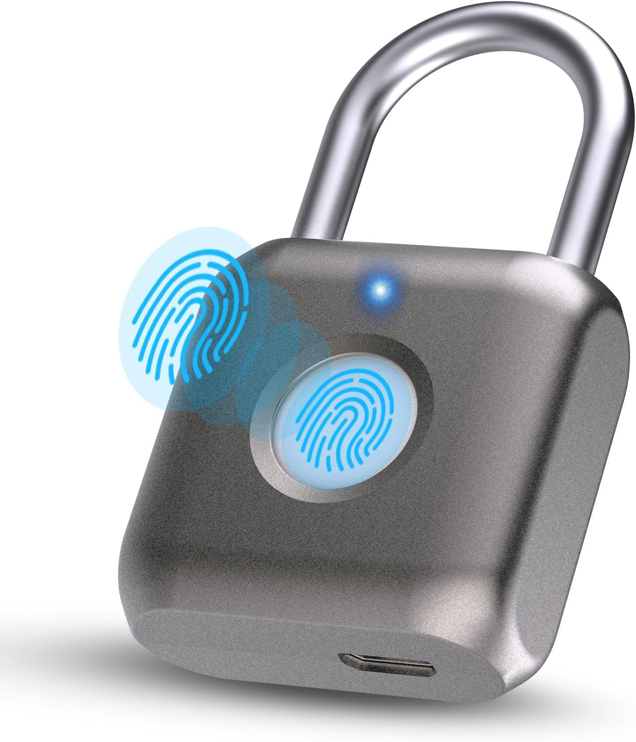 Smart Fingerprint Padlock with APP Unlock – USB Rechargeable Biometric Lock