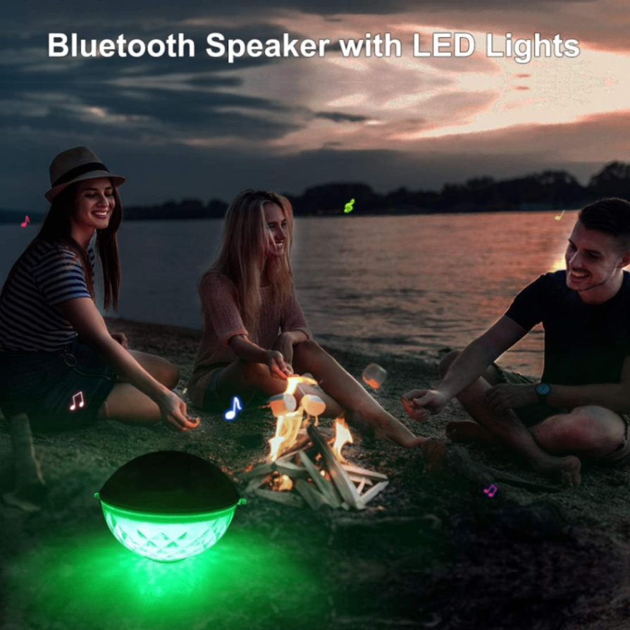 Floating Waterproof Bluetooth Pool Speaker with Colorful LED Lights