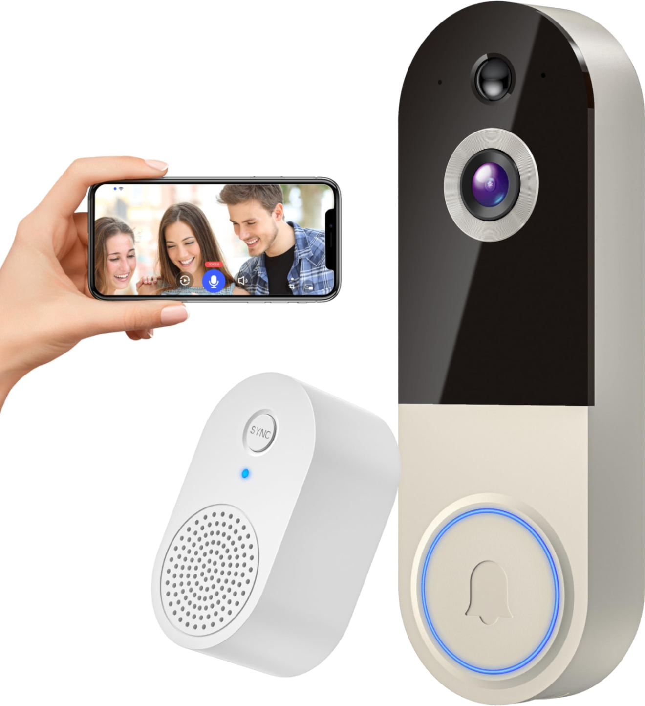 1080P Smart Wireless Video Doorbell Camera with AI Human Detection