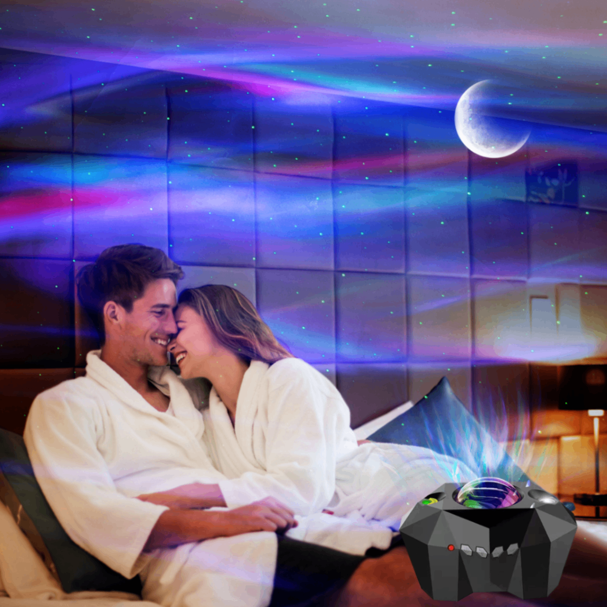 Ocean Star Galaxy Projector Lamp with Bluetooth Music & Water Wave Lighting