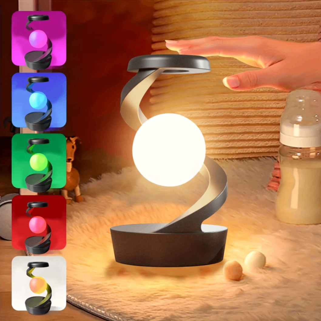 3D Levitating Moon Lamp with Wireless Charger – RGB Floating LED Night Light