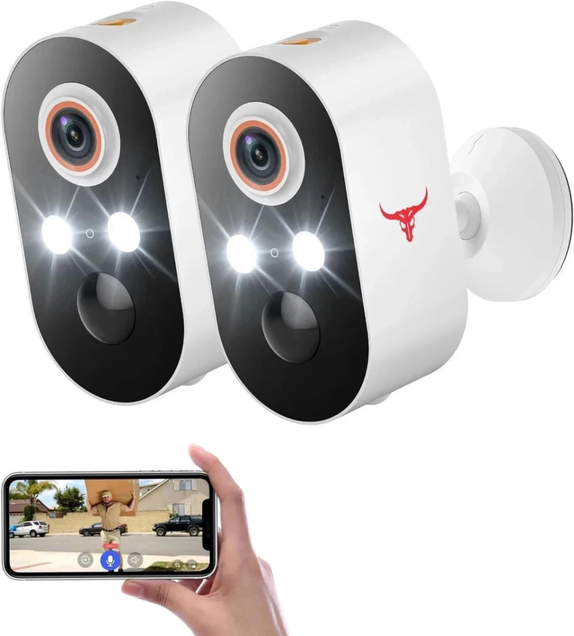 2-Pack Smart Night Vision WiFi Security Cameras – Wireless Outdoor Monitoring System