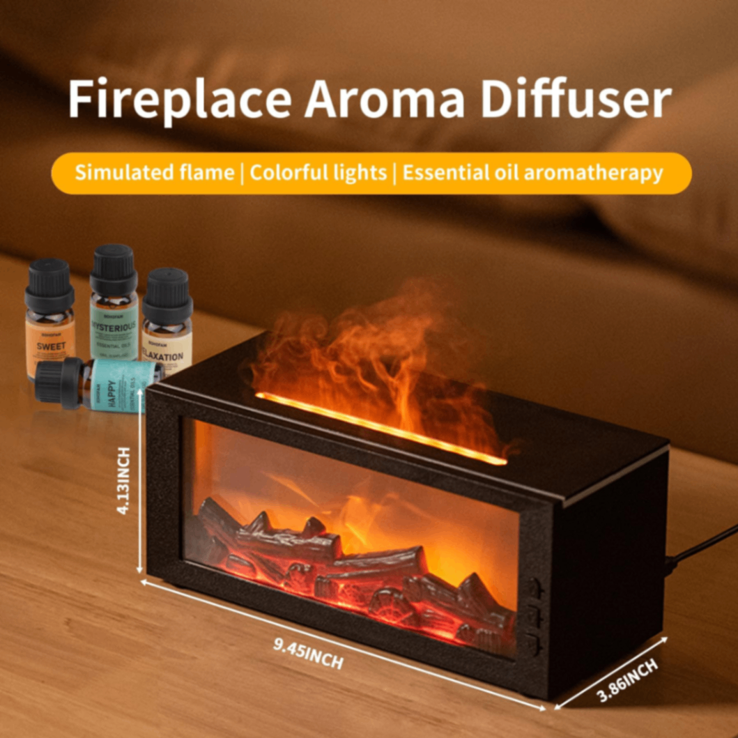 LED Flame Fireplace Diffuser β Water Vapor Ambient Fire Humidifier