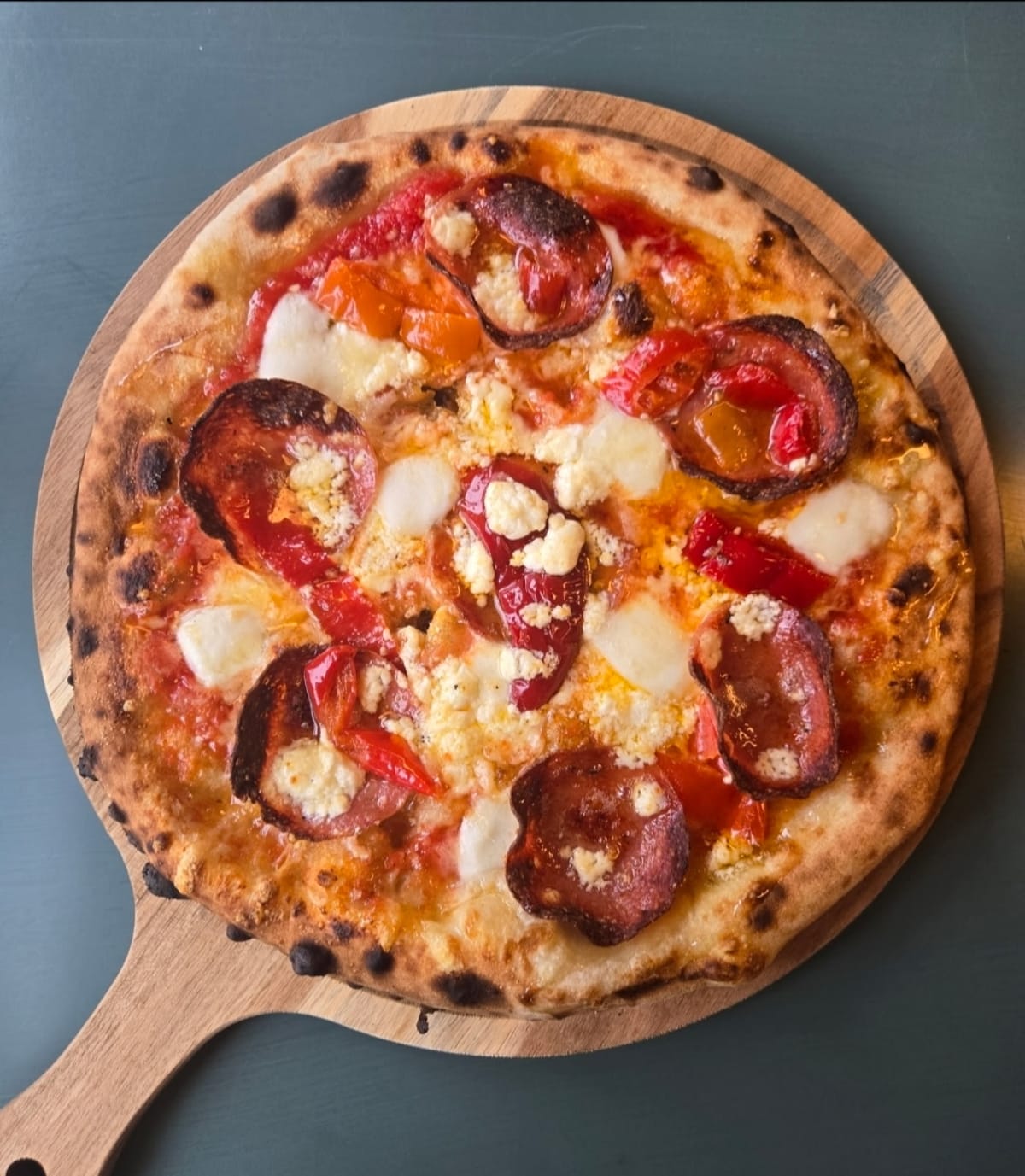The Resistance Pie with mama lil's peppers and goat cheese