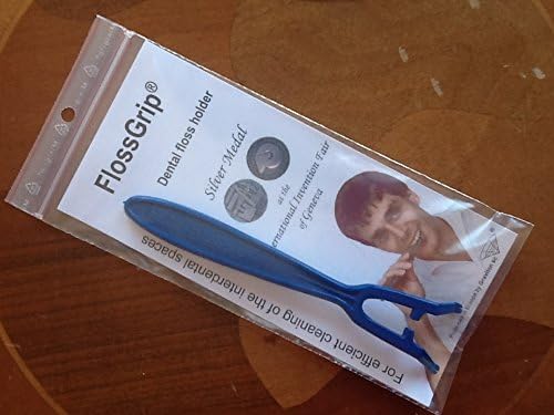 Vue 3 de Portefil Dentaire Flossgrip Bleu