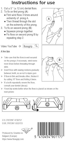 Vue 5 de Portefil Dentaire Flossgrip Bleu