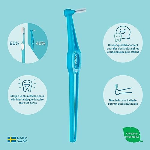 Vue 6 de Brossette Interdentaire Angle Rouge