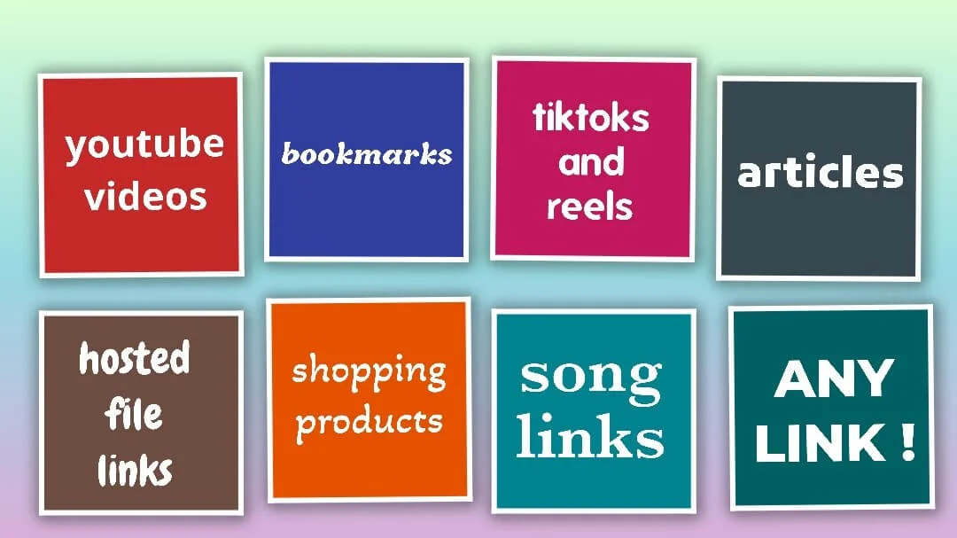 Links section for organizing external resources