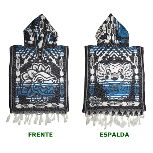Gabán Artesanal Infantil - Diseño Quetzalcóatl y Ajolote - vista 3