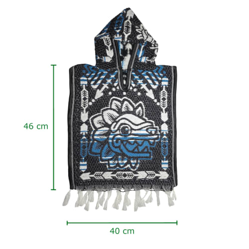 Gabán Artesanal Infantil - Diseño Quetzalcóatl y Ajolote - vista 4