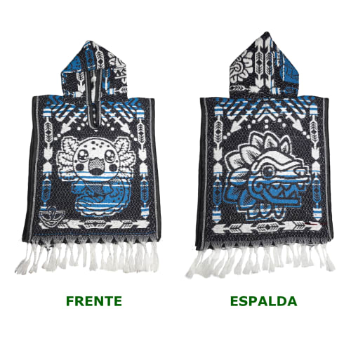 Gabán Artesanal Infantil - Diseño Ajolote y Quetzalcóatl - vista 3