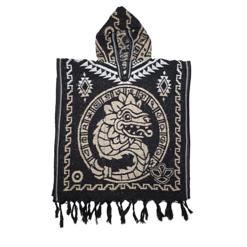 Gabán Artesanal Junior - Diseño Quetzalcóatl y Calendario (Beige) - vista 1