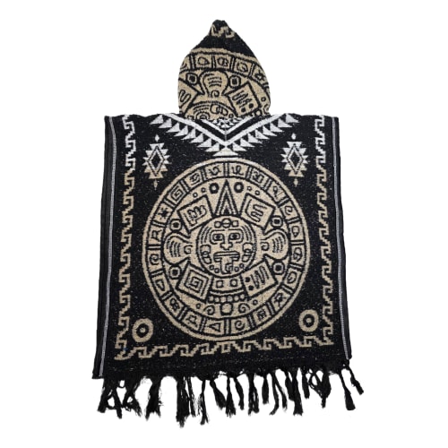 Gabán Artesanal Junior - Diseño Quetzalcóatl y Calendario (Beige) - vista 2