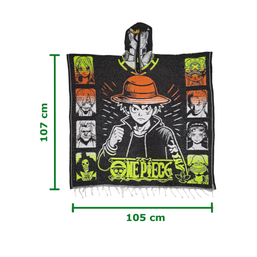 Gabán Artesanal Adulto - Anime: One Piece y Naruto (Negro, Verde y Naranja) - vista 4