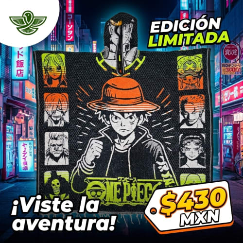 Gabán Artesanal Adulto - Anime: One Piece y Naruto (Negro, Verde y Naranja) - vista 5
