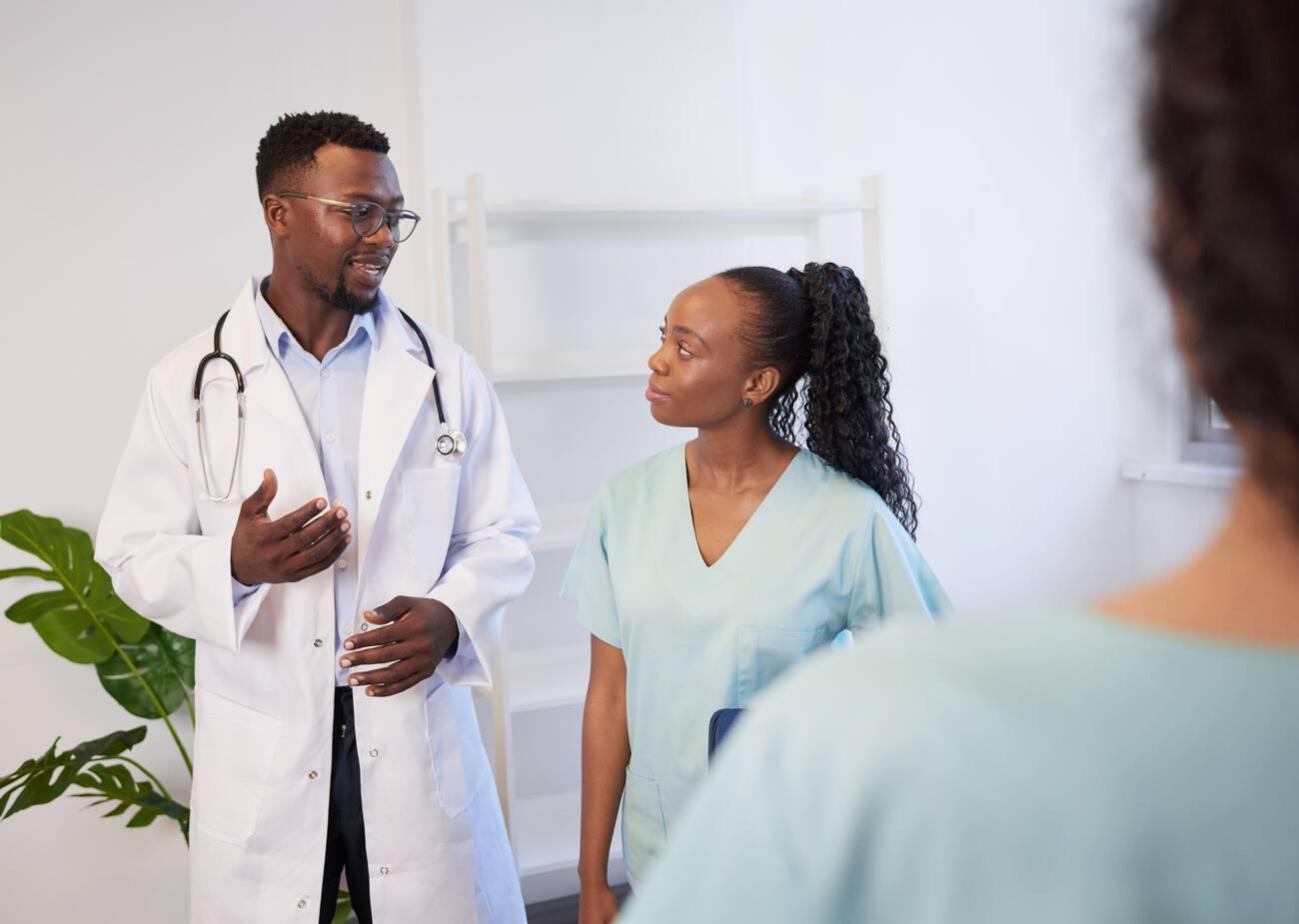 Doctor consulting with patient