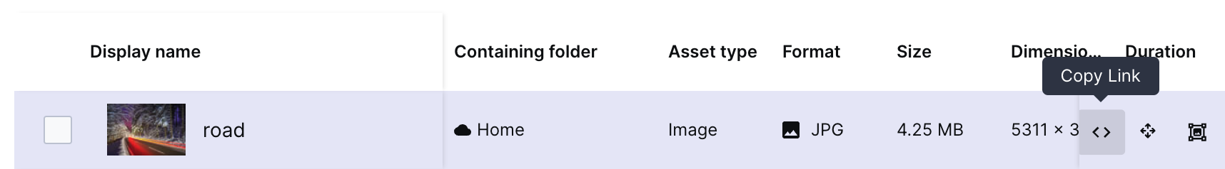 selecting the cloudinary url