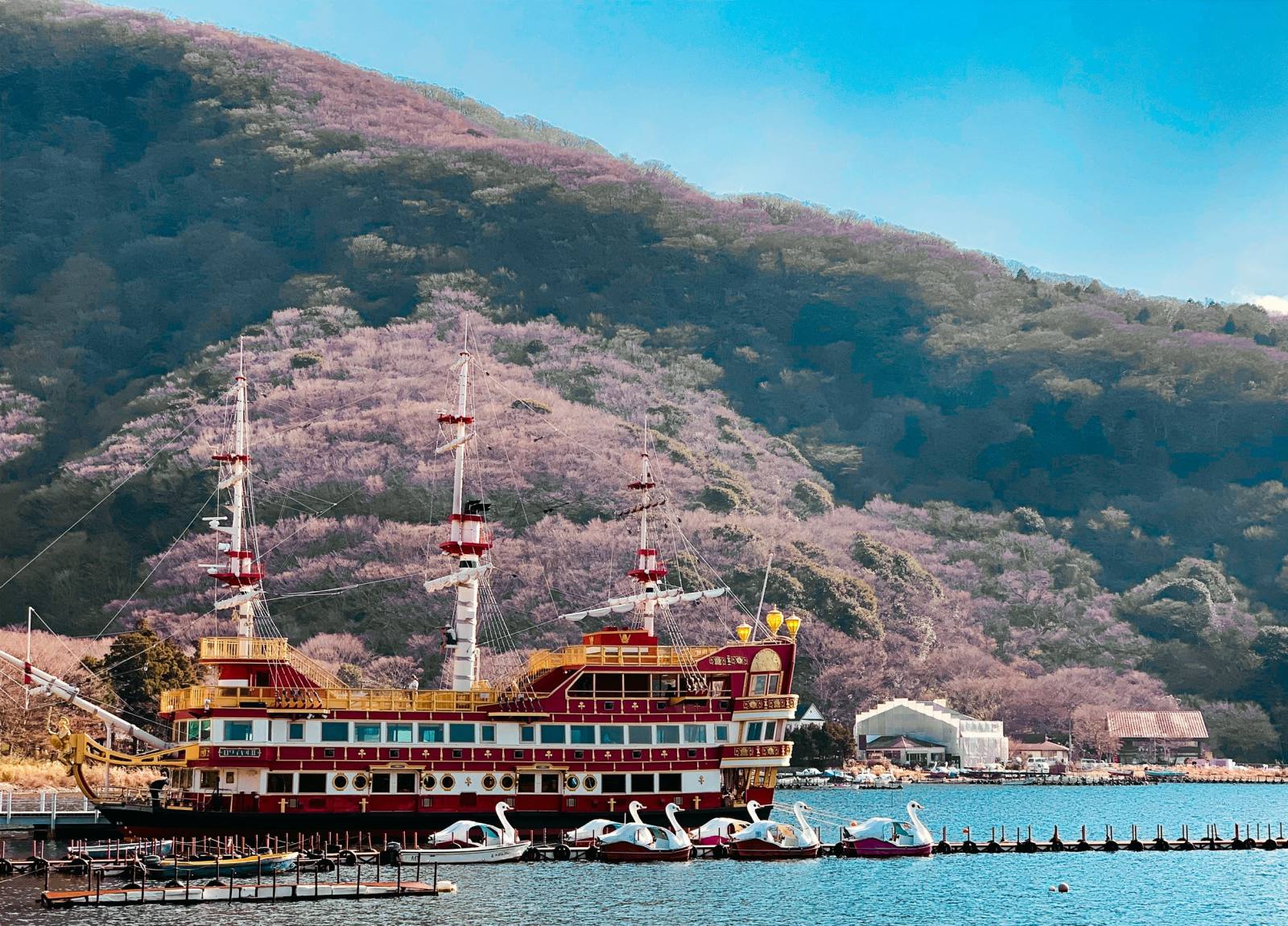 Hakone in a Day from Tokyo: Lake Ashi Cruise, Owakudani Ropeway, Museum and Onsen — guided tour in Hakone