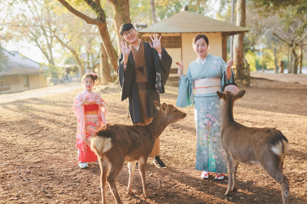 Nara Park Kimono Photo Session for Couples with Studio Shoot 3