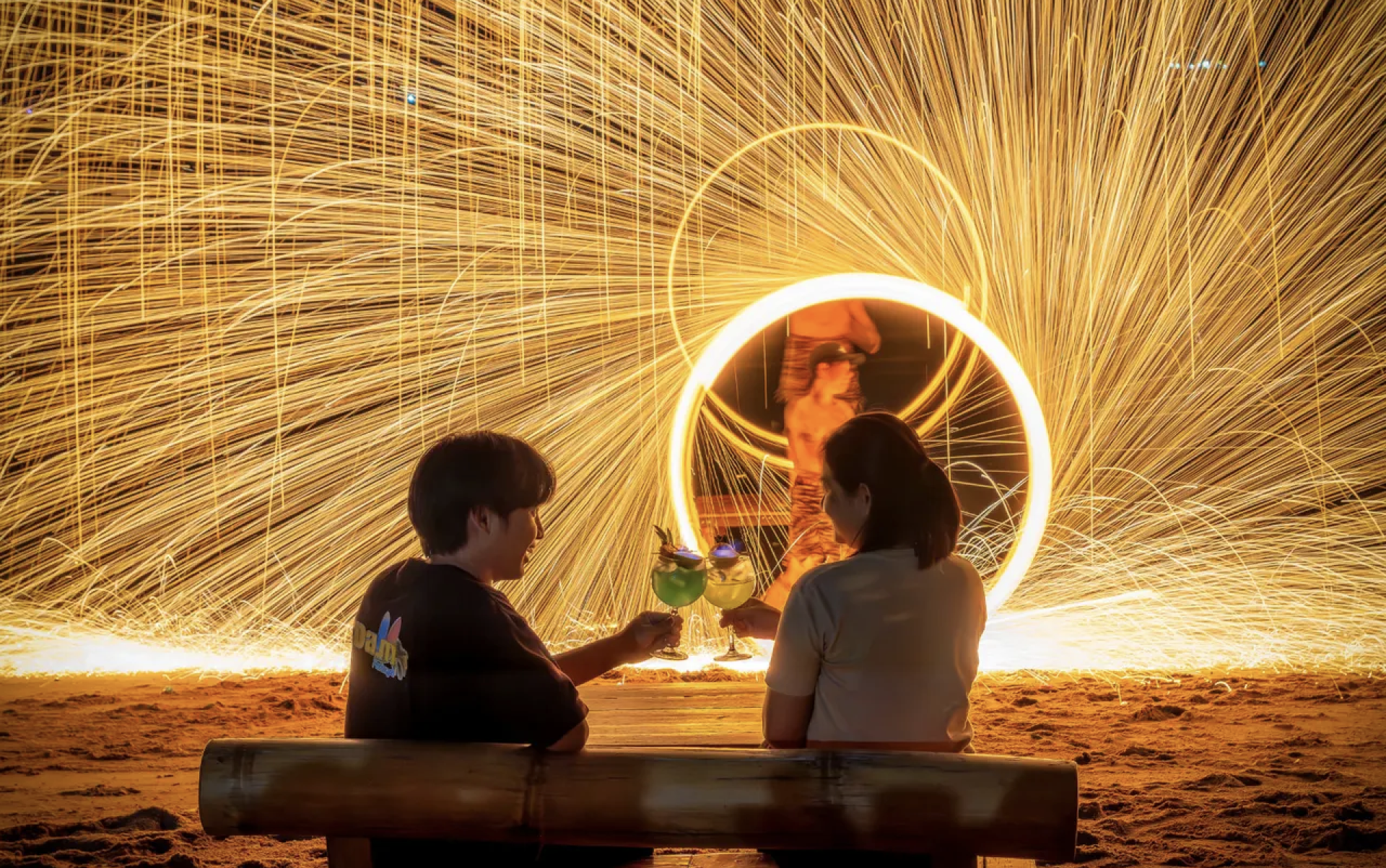 Beachfront Fire Show with Bamboo-Seat Dinner in Pattaya