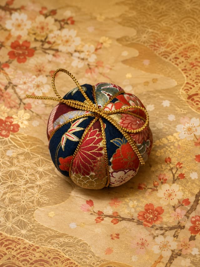 Make a Temari Ball from Vintage Kimono Fabric in Gion