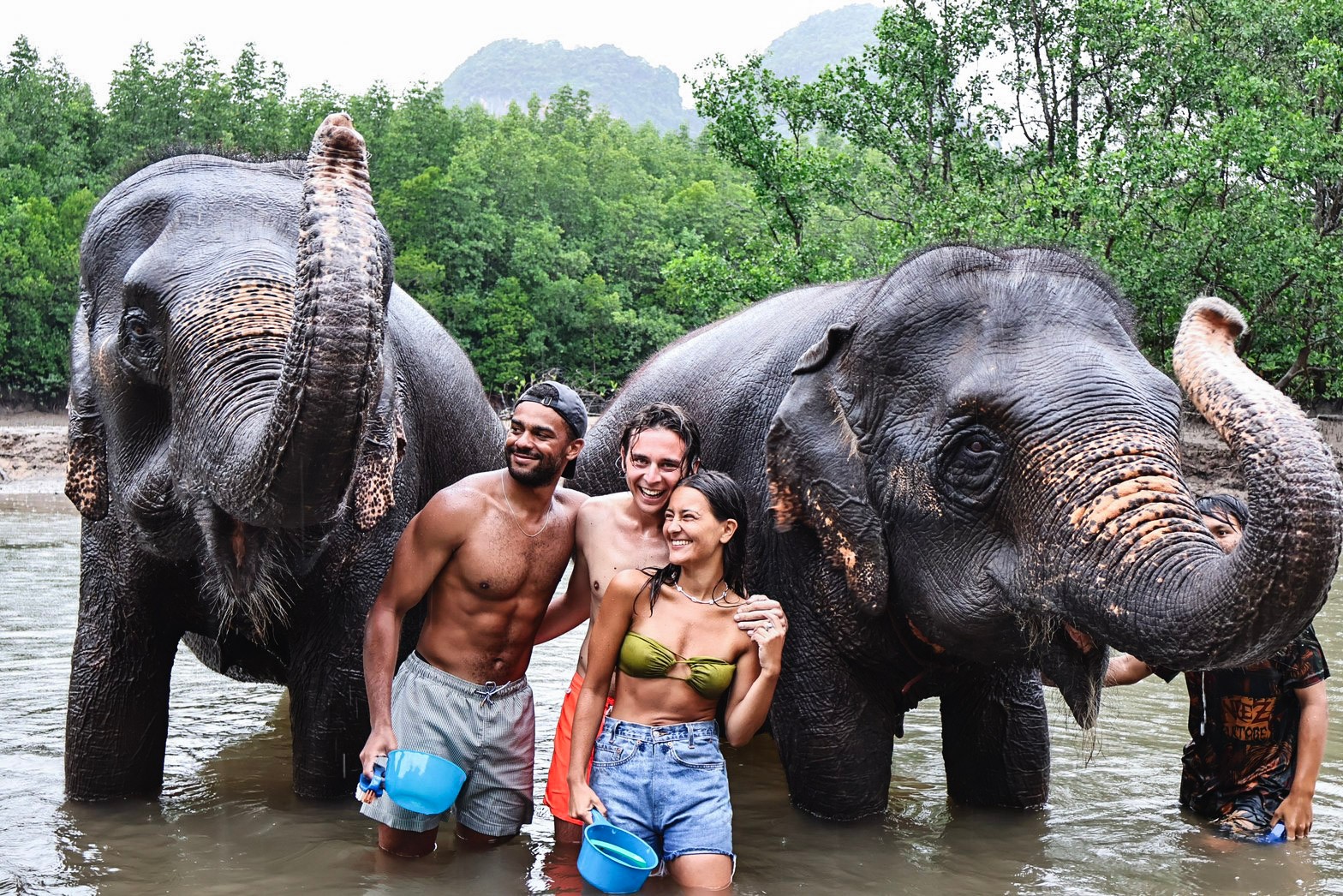 Bathe and Splash with Rescued Elephants near Krabi Town