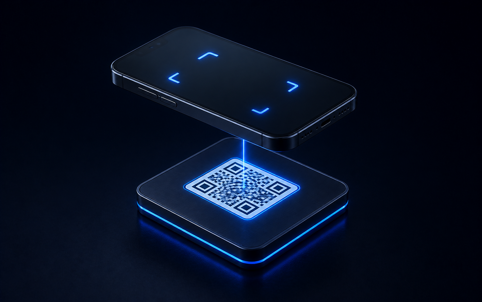 Смартфон сканирует QR-код для оплаты
