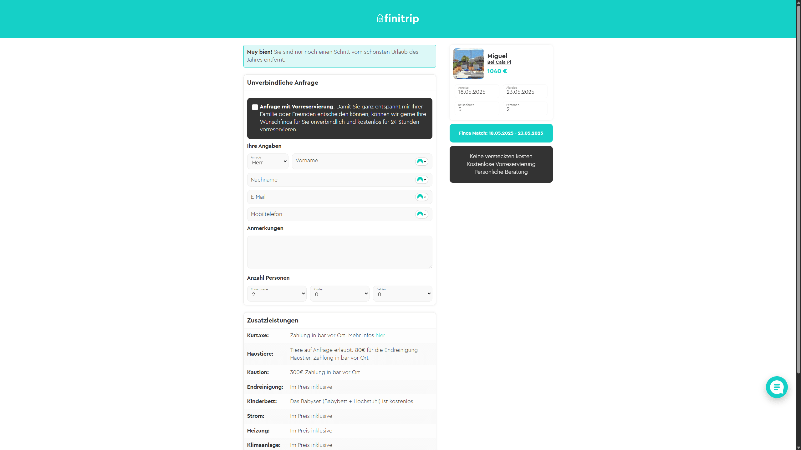 Checkout page