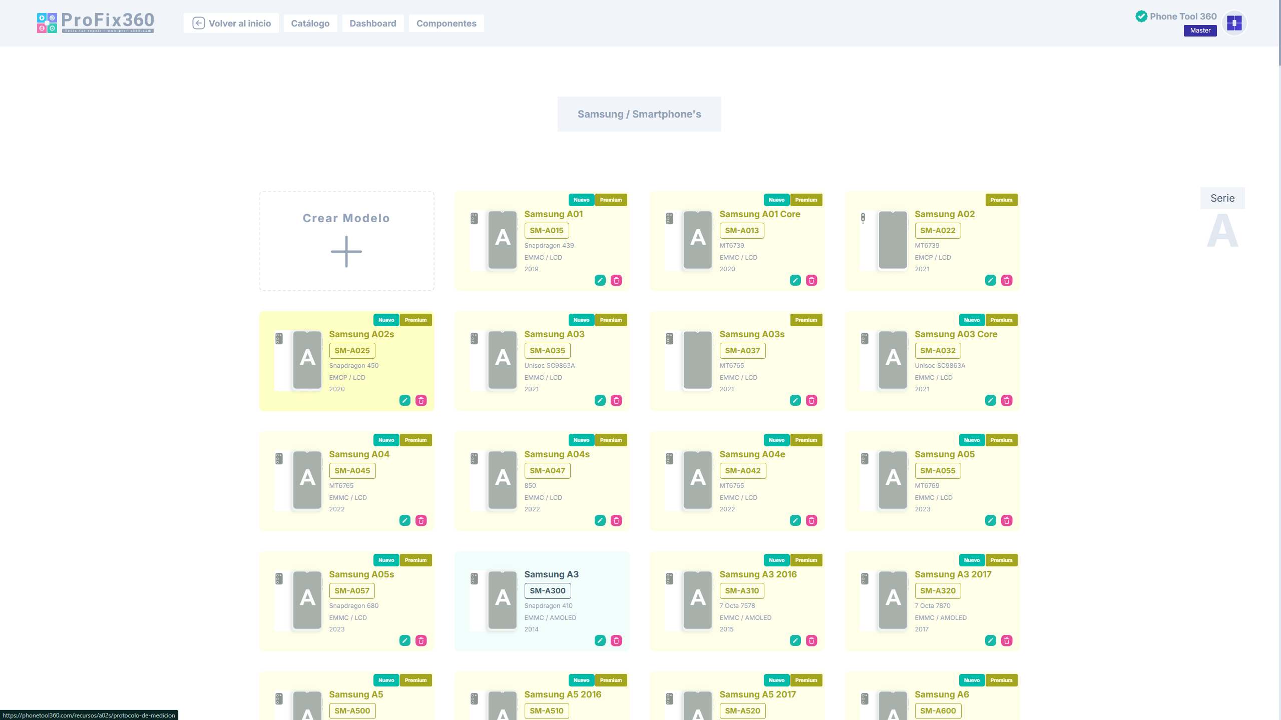 Equipment catalog