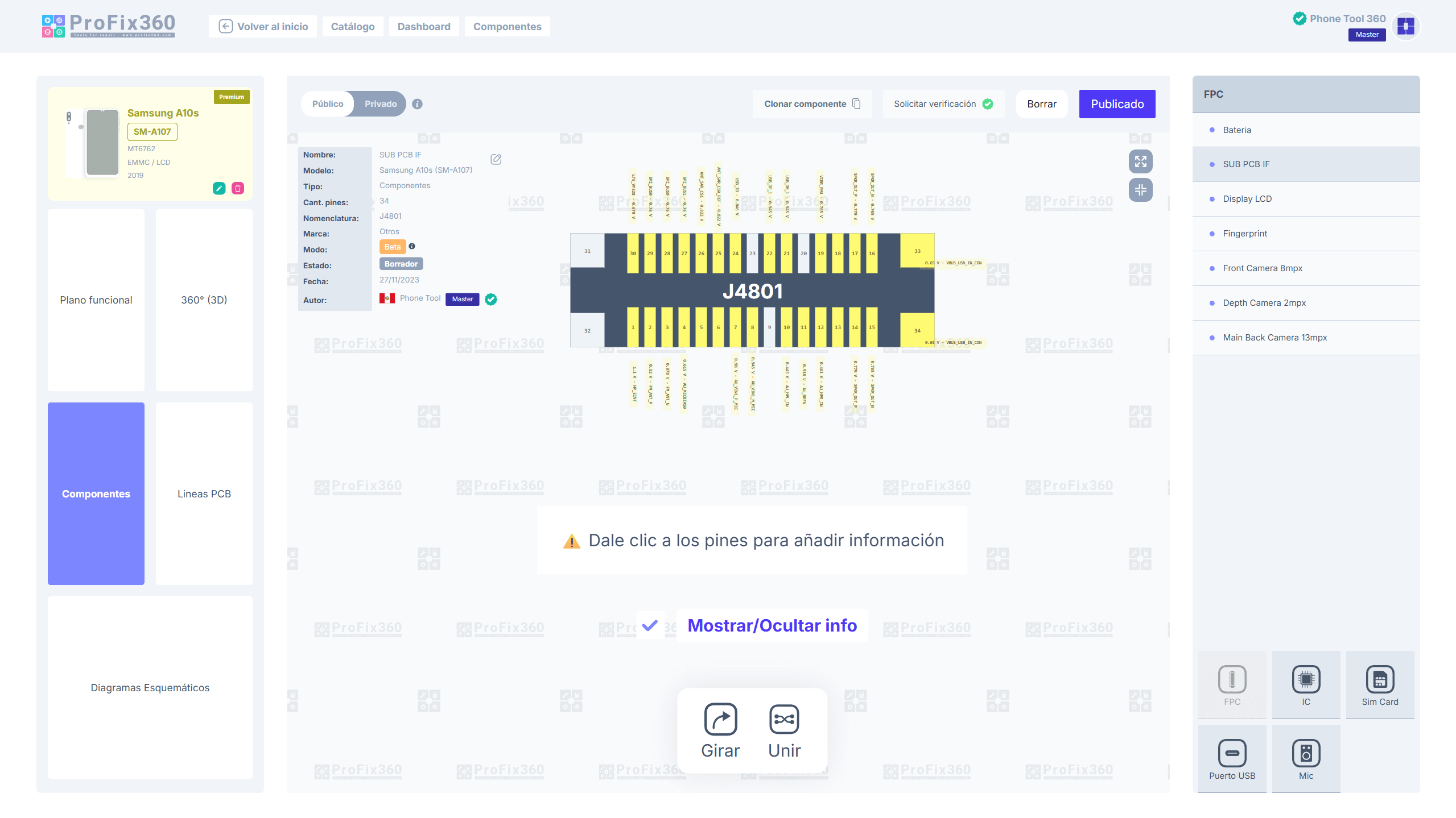 Component creation and editing
