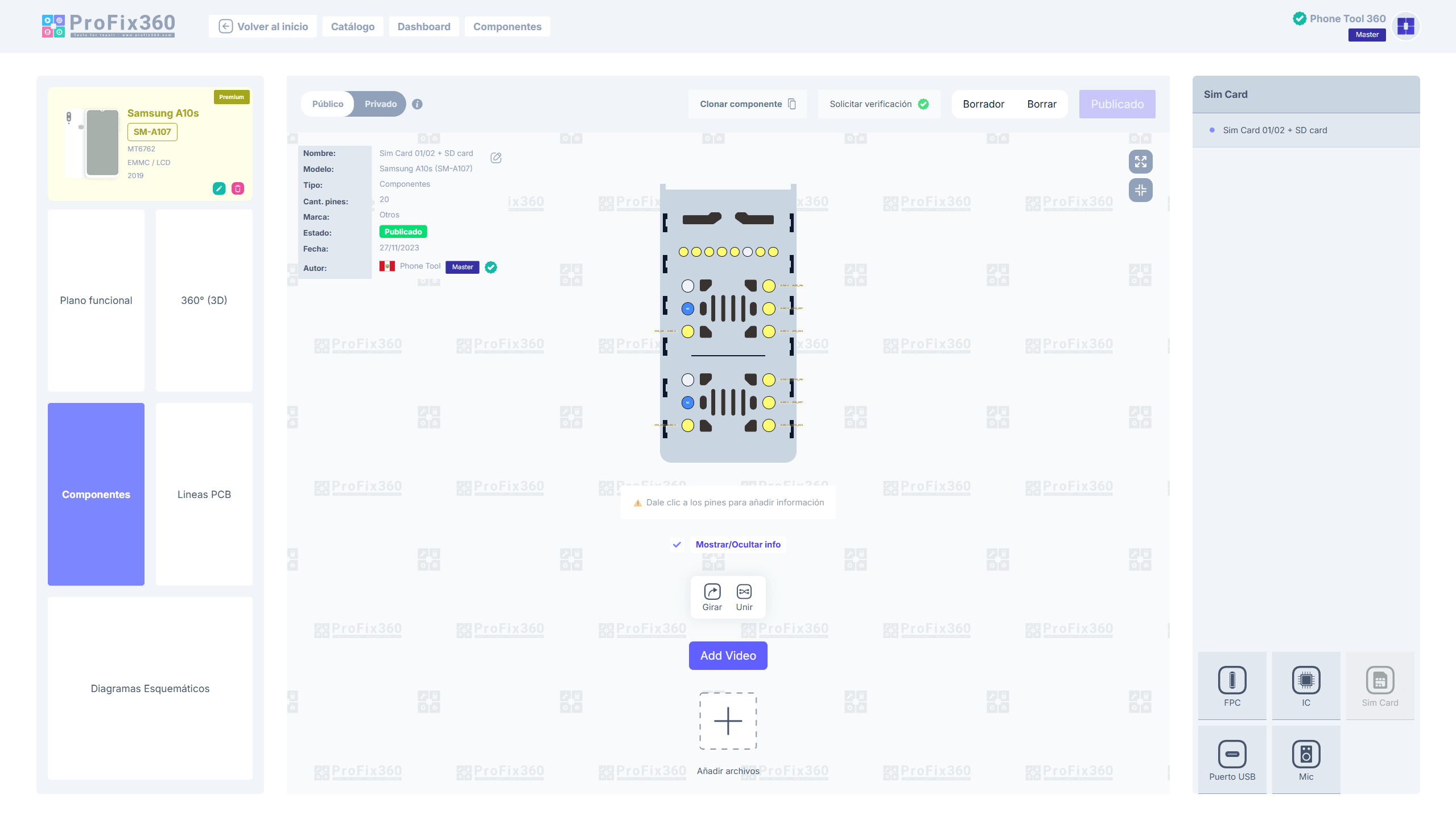 Component creation and editing