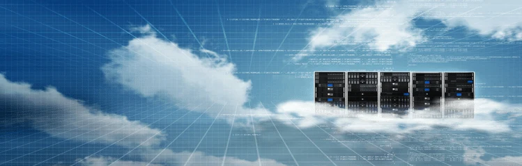 servers in sky representing cloud server