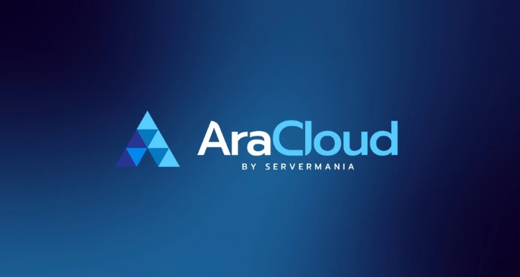 AraCloud logo on blue gradient background