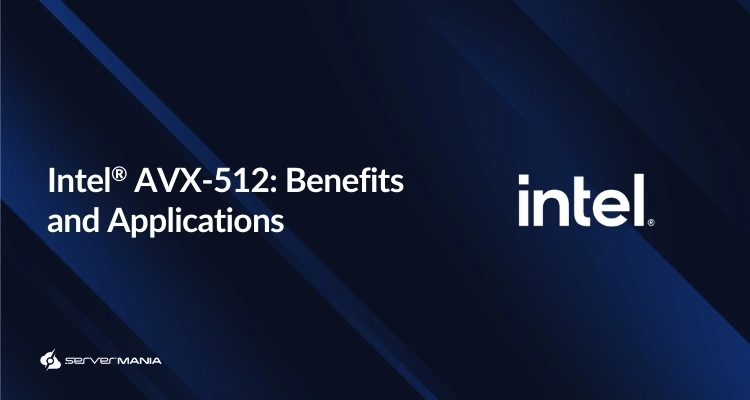 Intel AVX-512 Benefits and Applications with Intel logo in white against dark background