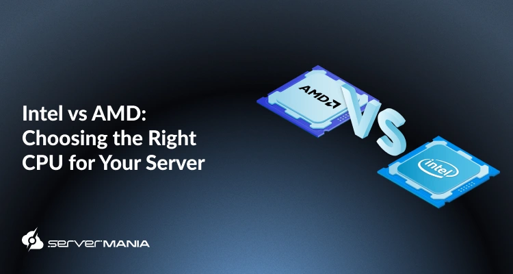 A featured image reading "Intel vs AMD" and showing both logos side by side.