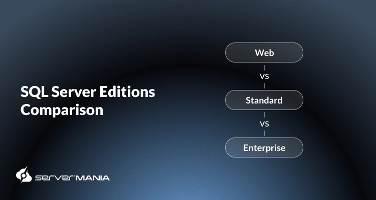 A featured image comparing SQL Web vs. Standard vs. Enterprise