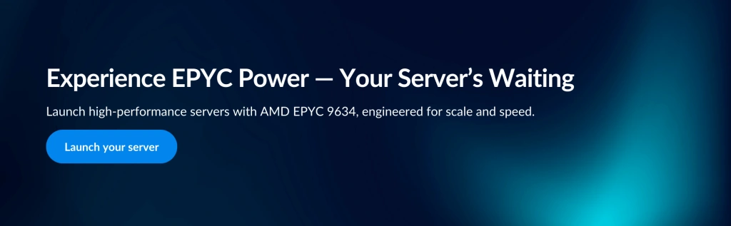 A CTA image reading "Experience EPYC Power - Your Serve's Waiting"