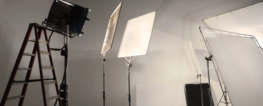 Studio lighting with softboxes