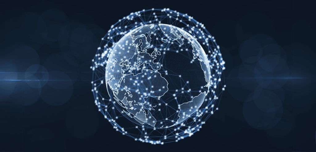 A decorative image showing an interconnected globe.