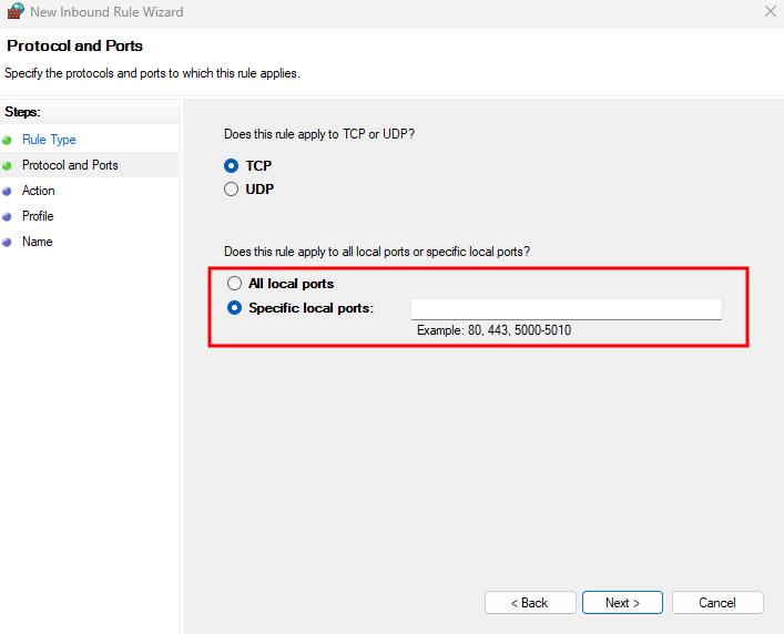 Windows Server Local Firewall Rules