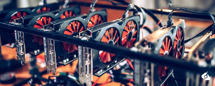 A decorative image showing a GPU server with several graphic cards.