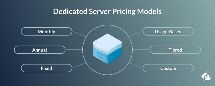 An informational image illustrating all dedicated hosting pricing models.