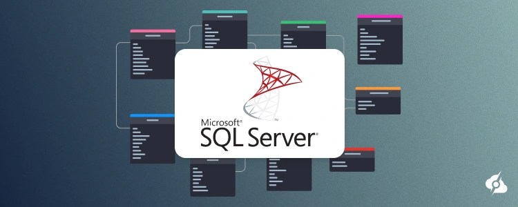 A decorative image showing the Microsoft SQL logo.