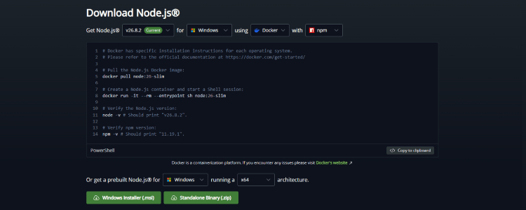 How to download Node.js on Windows