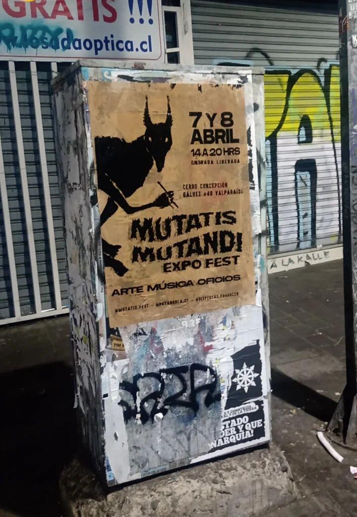 Afiche calle mutatis mutandi rayandola
