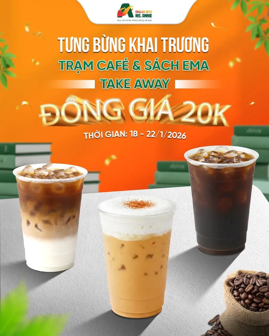 🎉 CHÍNH THỨC KHAI TRƯƠNG: TRẠM CAFÉ - SÁCH EMA & TAKE AWAY - EmaEnglish ...