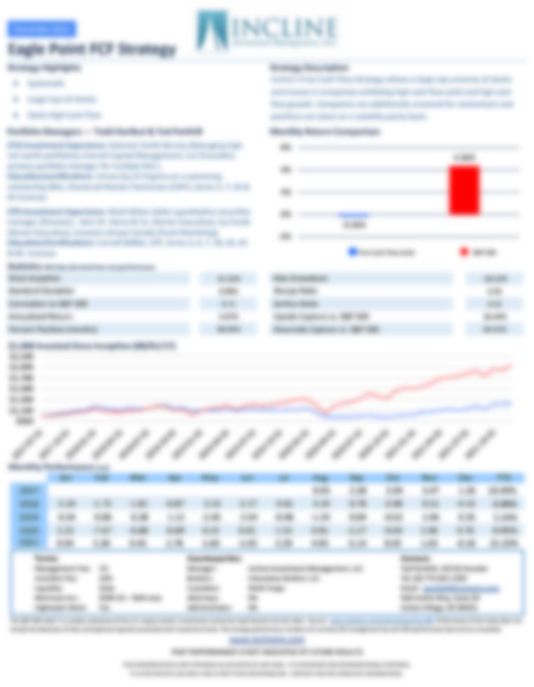 Eagle Point FCF Strategy - Performance Update December 2021