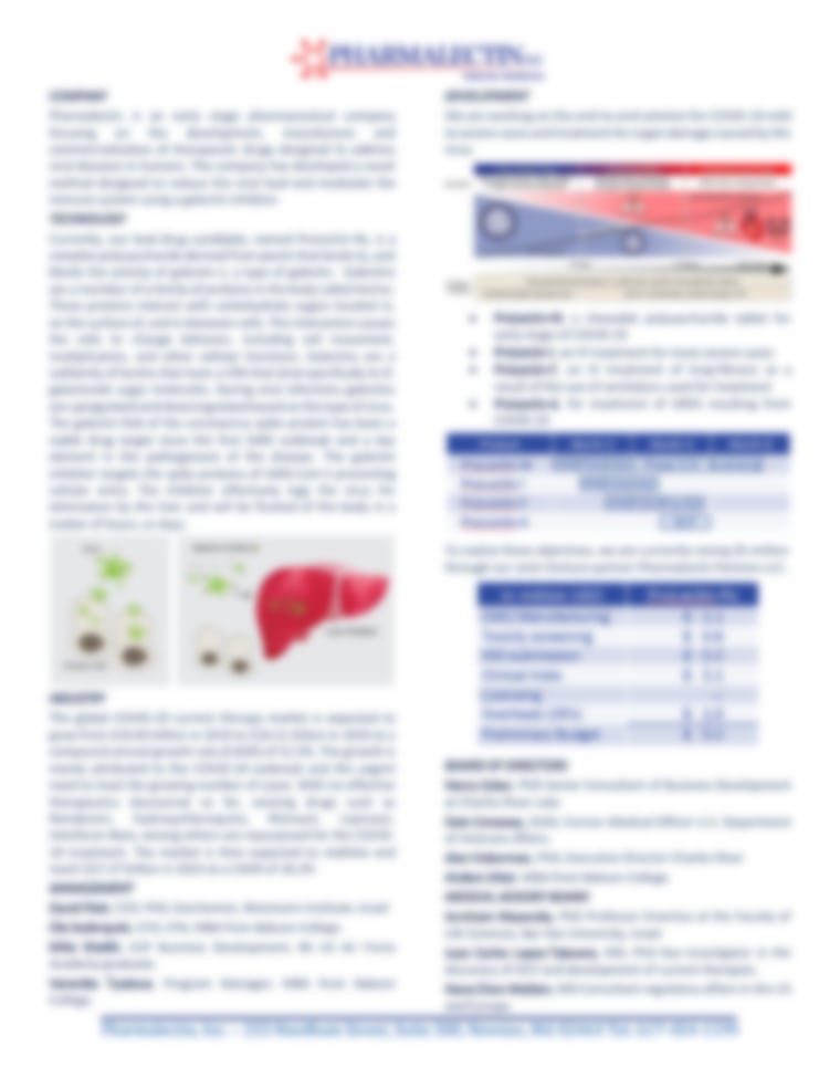 PharmaLectin, Inc. - Tear Sheet